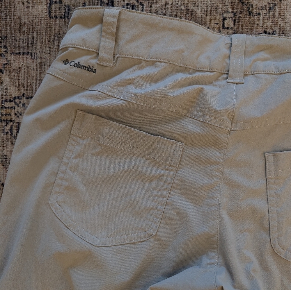 Columbia Mumbai Mover Cropped Pants Khaki Nylon Hiking Women's 10 Short - Picture 5 of 7